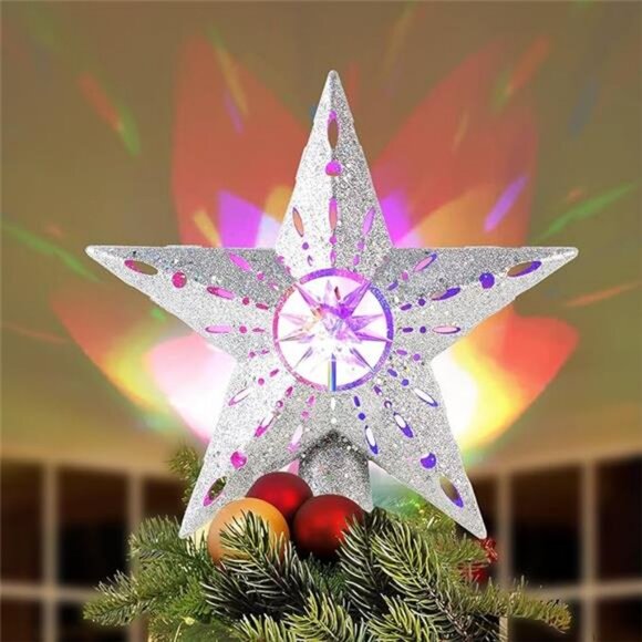 Christmas Tree Topper Star: Lighted with Automatic Rotating Multicolor - Picture 8 of 8
